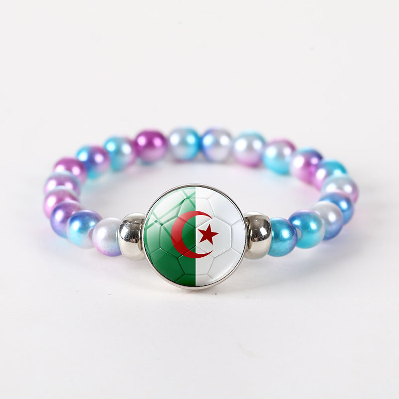 Bracciale unisex rotondo geometrico con perline di cristallo