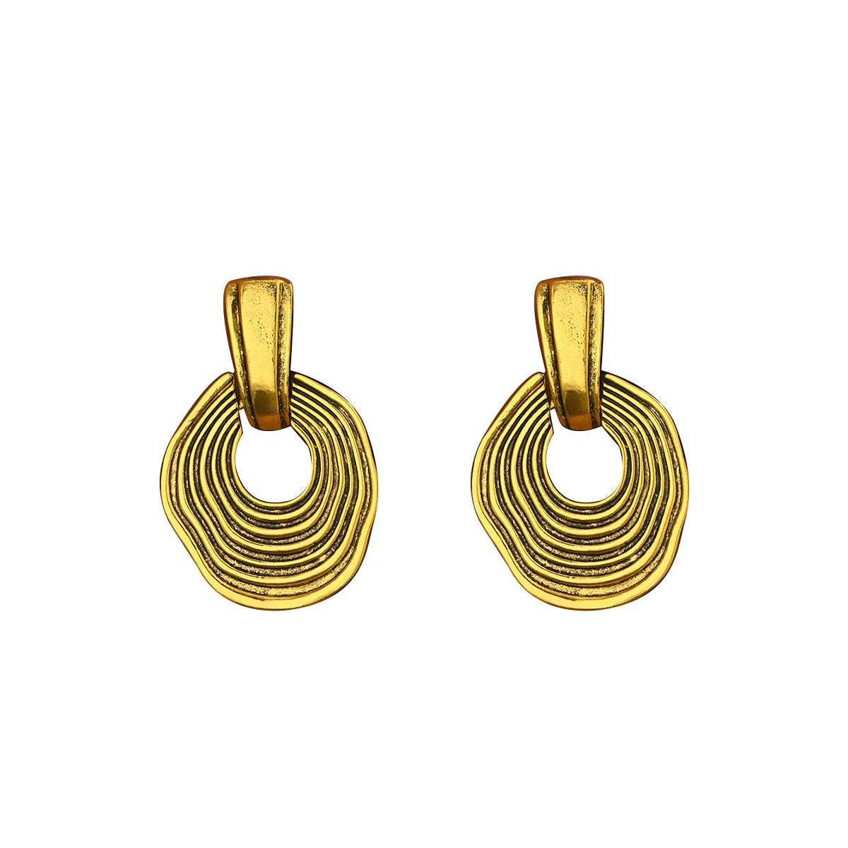 Pendientes Plegados Geométricos Minimalistas para Mujer de Aleación de Zinc Galvanizados Ligeros de Lujo Joyería de Moda para Orejas