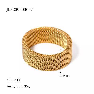 Geometric Plated Stainless Steel Ring for Women