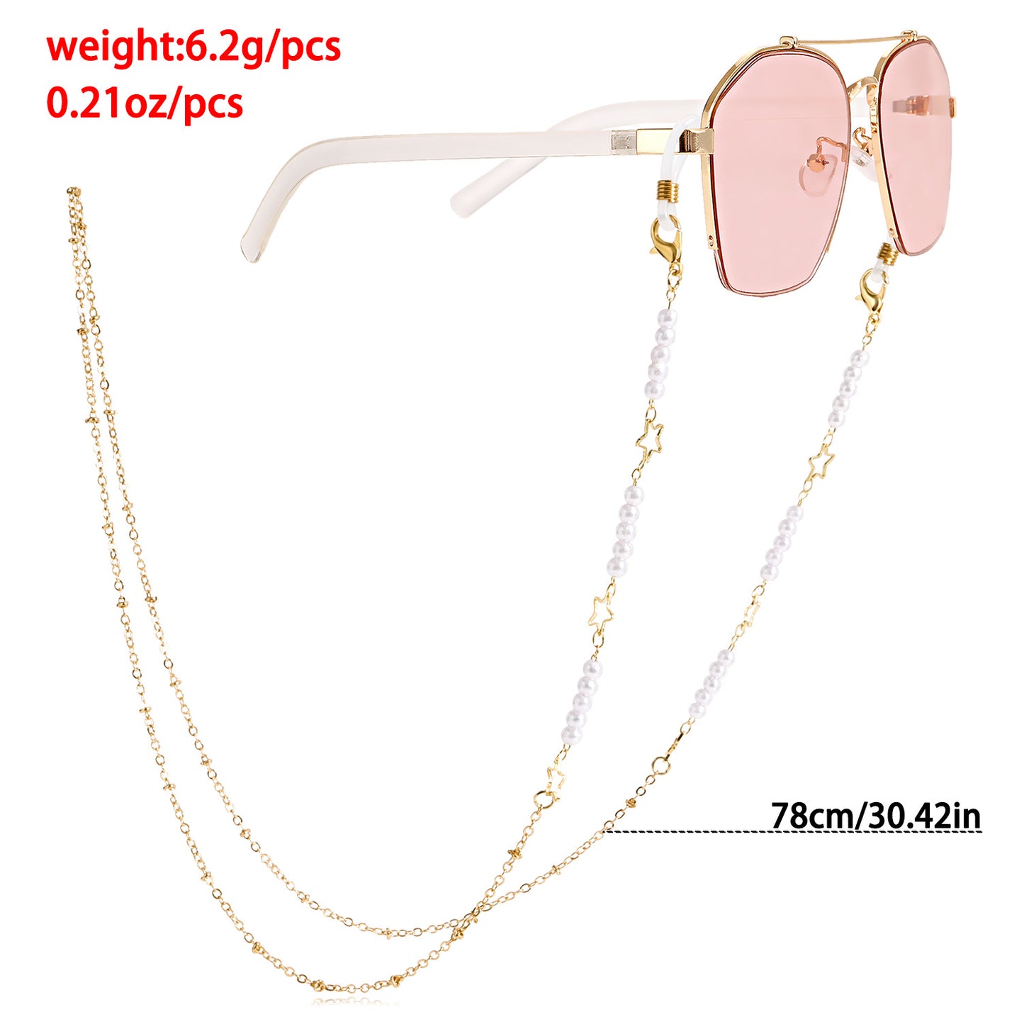 Streetwear Hollow Star Ball Chain Mask Holder for Women