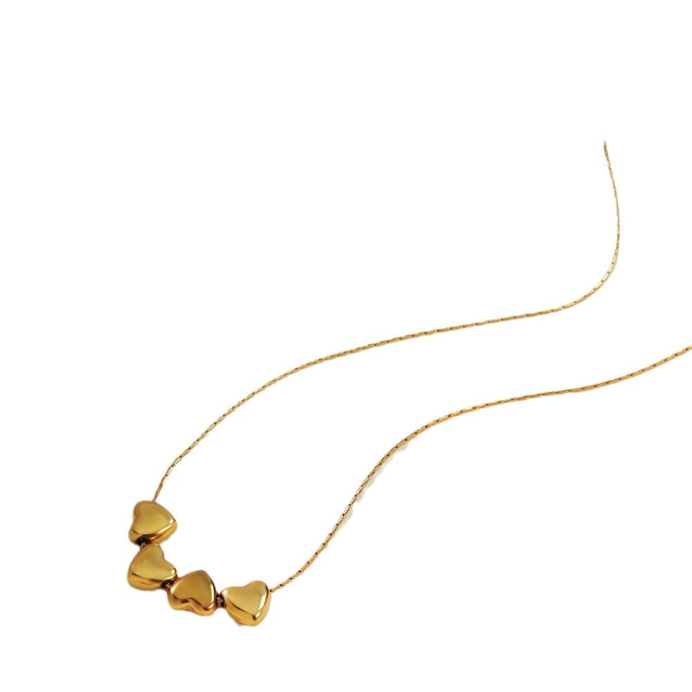 Collana da donna in acciaio inossidabile placcato con ciondolo a cuore