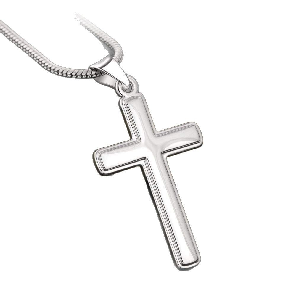 Minimalist Geometric Cross Stainless Steel Necklace Unisex Pendant