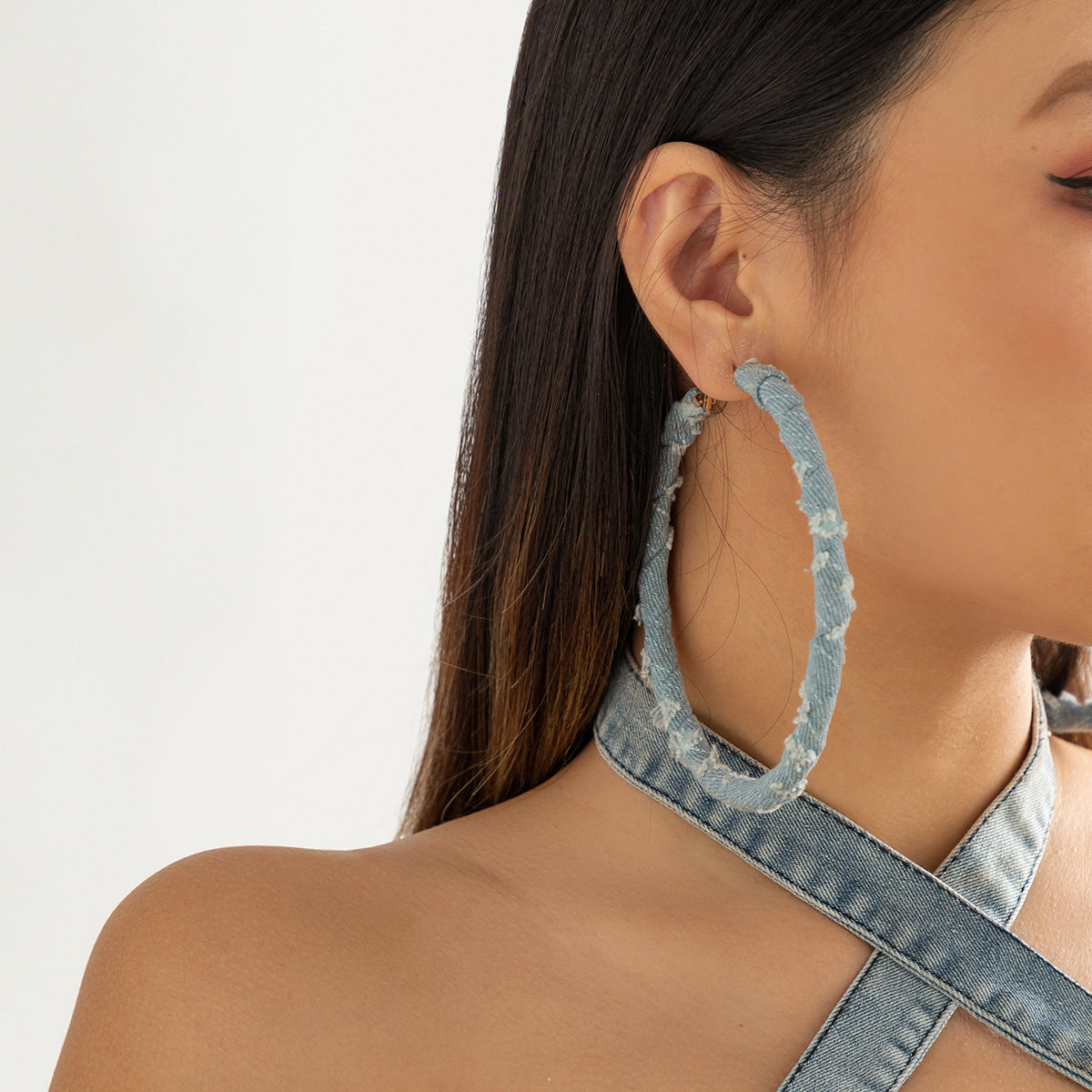 Minimalist Wraparound Circular Hoop Earrings for Women in Metal Alloy with Handcrafted Finish