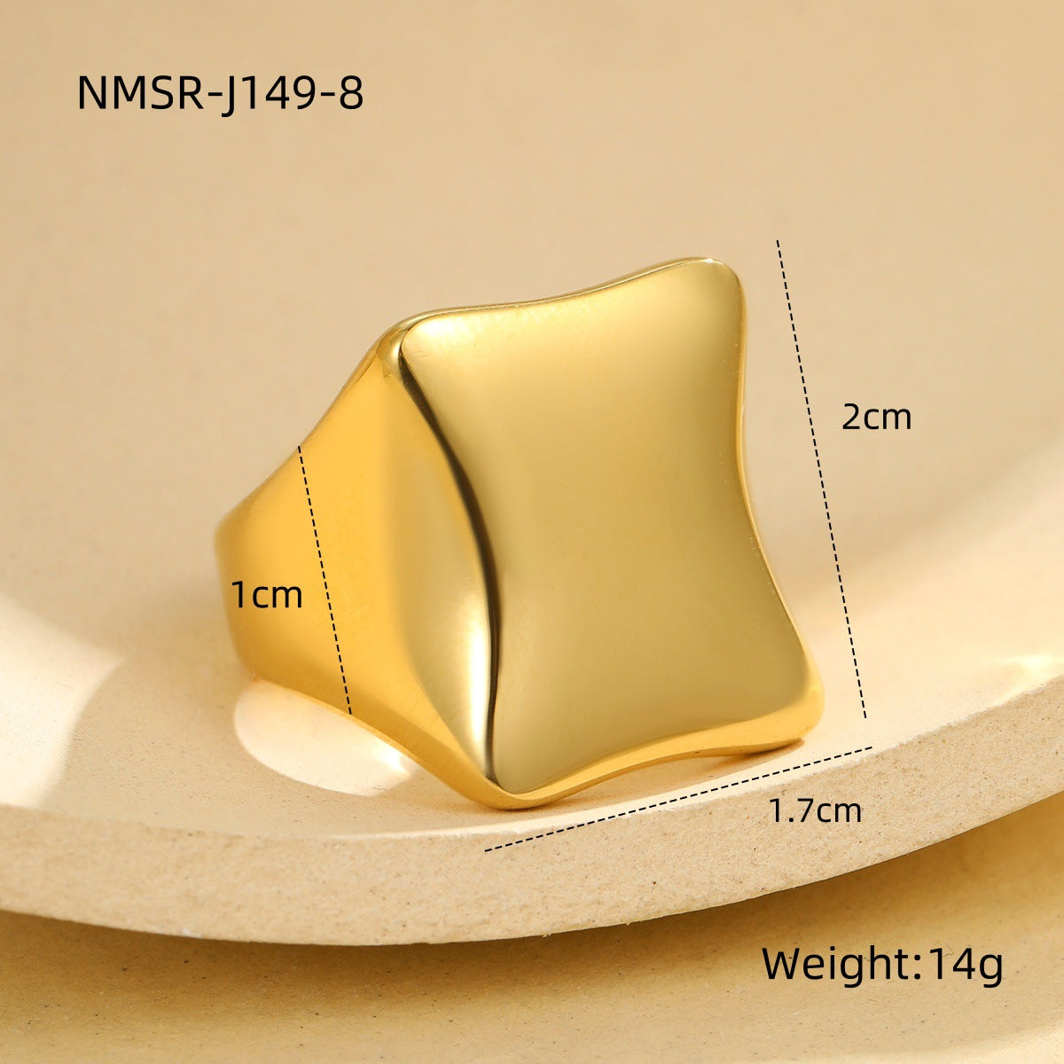 Minimalist Geometric Stainless Steel Ring for Women with Polished Finish and Clean Line Design