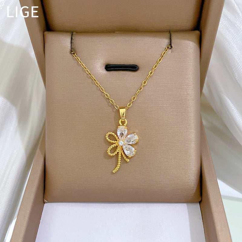 Set de collar y pendientes de lujo con pedrería geométrica para mujer
