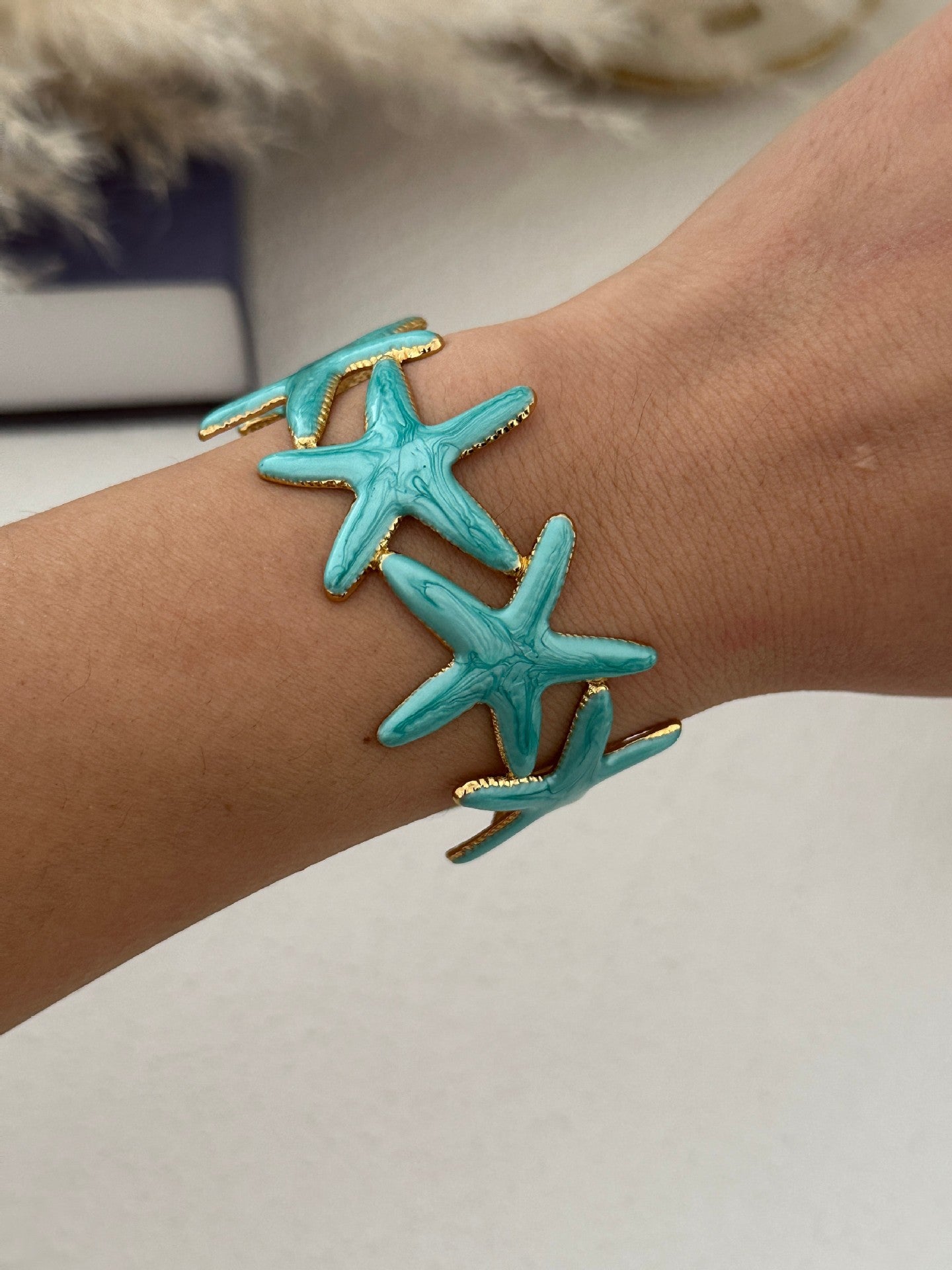 Vintage Geometric Leaf Flower Heart Star Drip Oil Stainless Steel Open Cuff Bracelet for Women