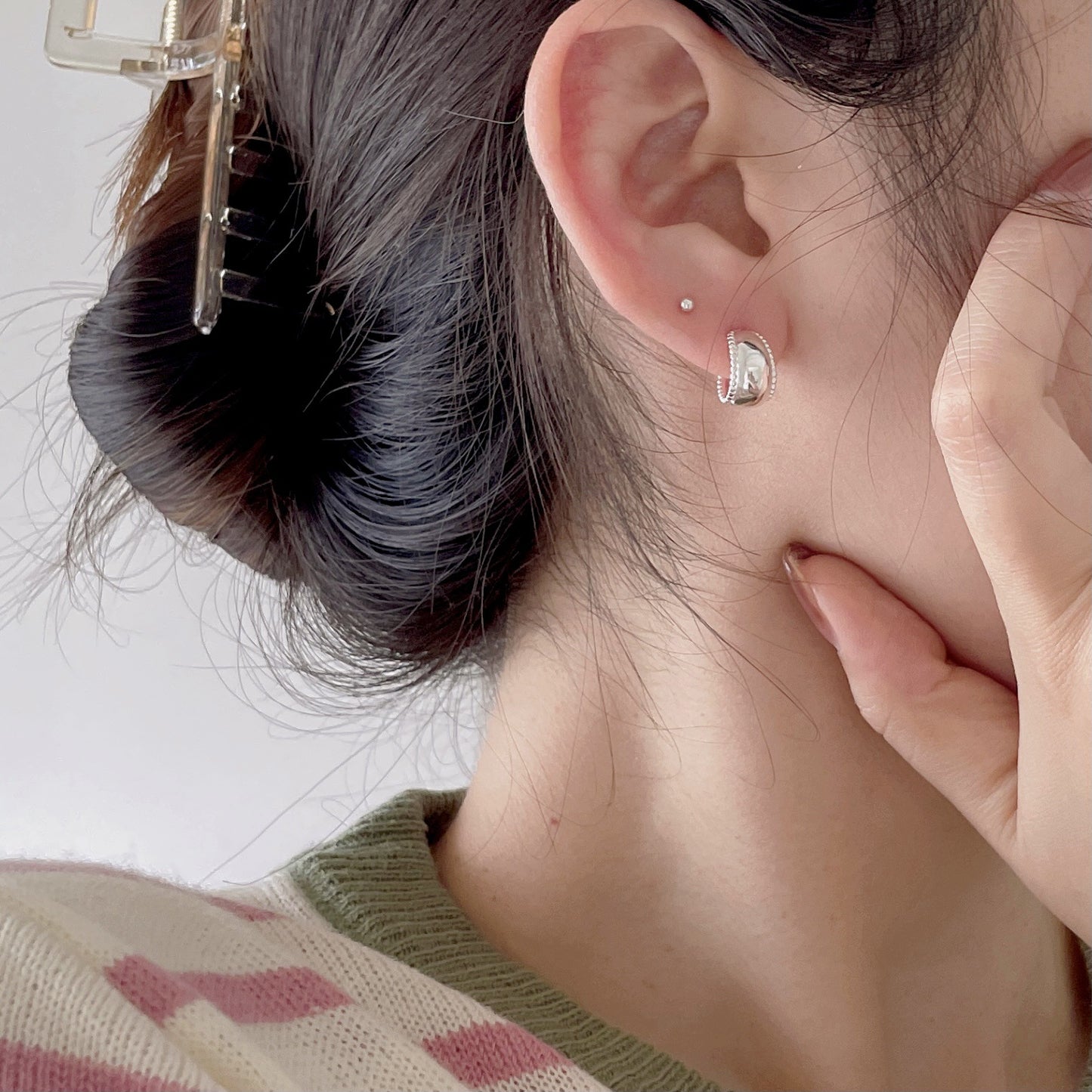 Minimalist Sweet 925 Sterling Silver Geometric Stud Earrings Gold Plated