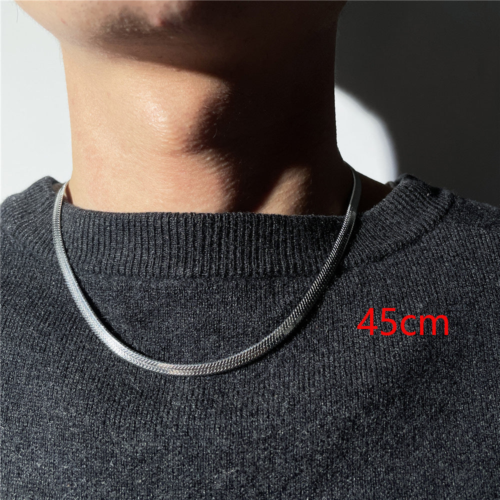 Hip-hop Minimalist Geometric Titanium Steel Curb Chain Necklace Unisex