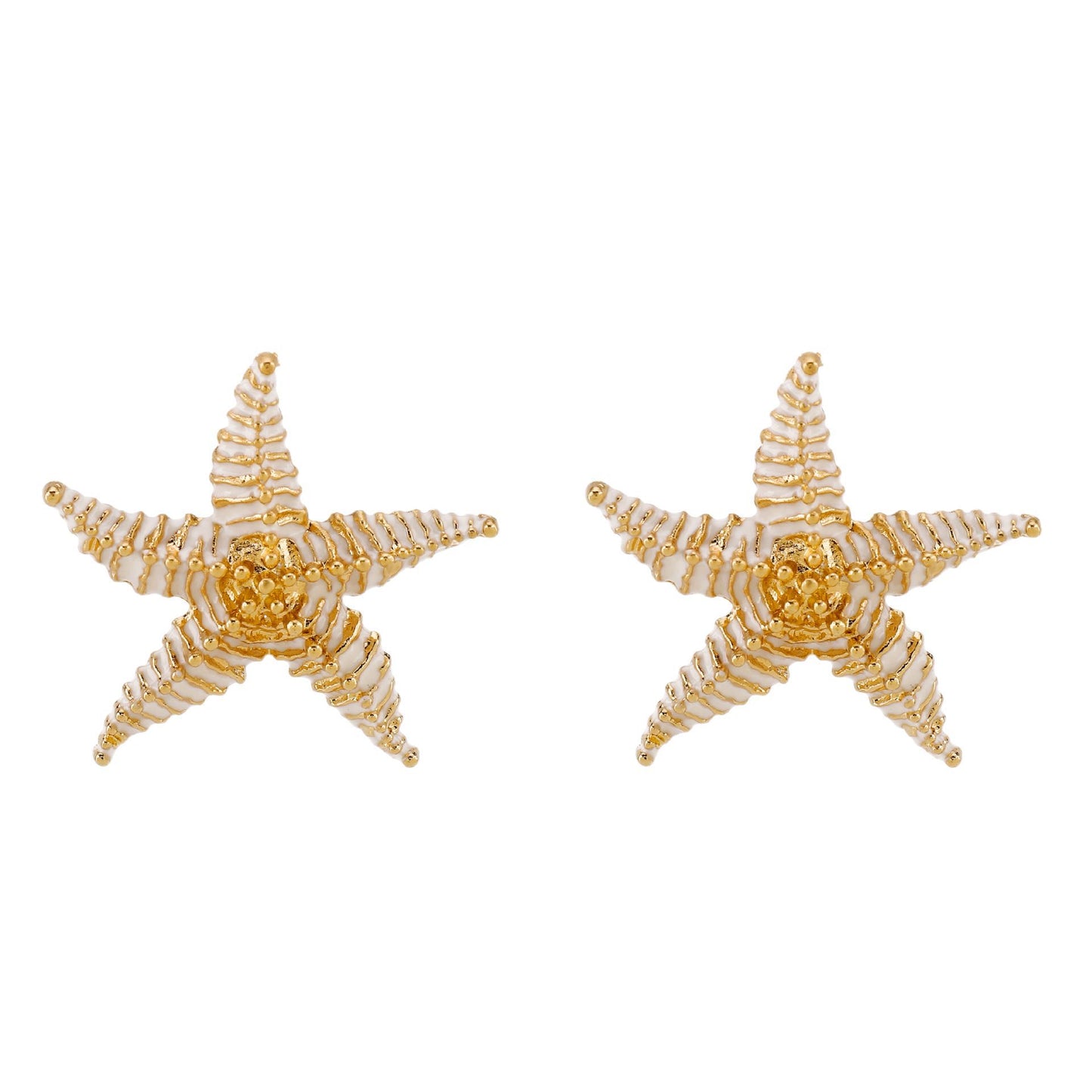 Pendientes de aleación con forma de estrella, inspirados en el océano veraniego, con acabado galvanizado para mujer, joyas texturizadas informales para vacaciones