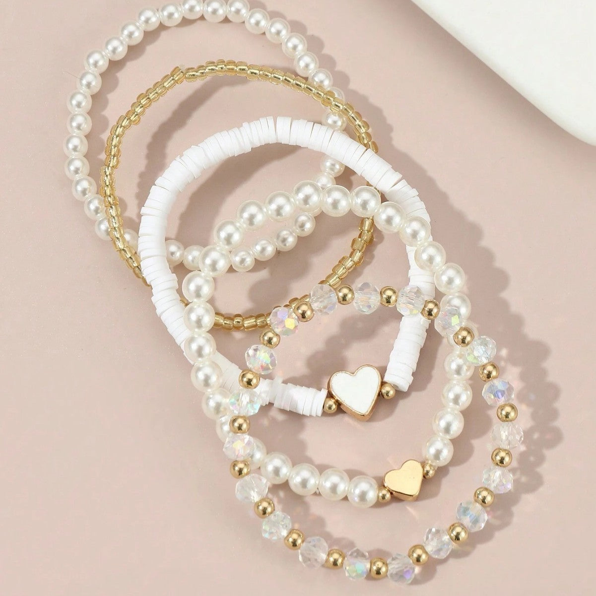 Set di braccialetti bohémien con perline per bambini - Braccialetti dell'amicizia regolabili e colorati con perline di rame e design a forma di cuore