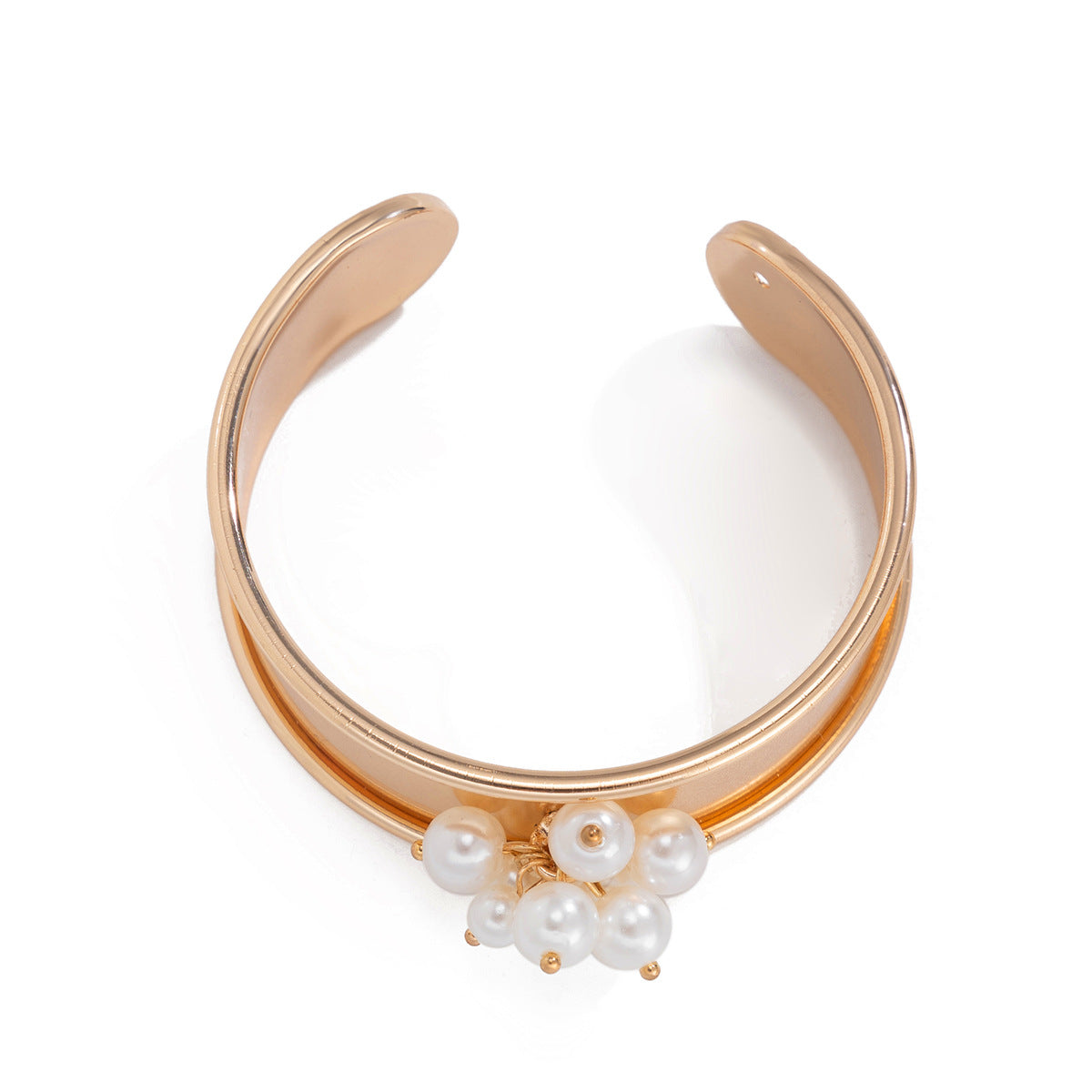 Electroplated Iron Bracelet Set with Imitation Pearl Pendant for Women