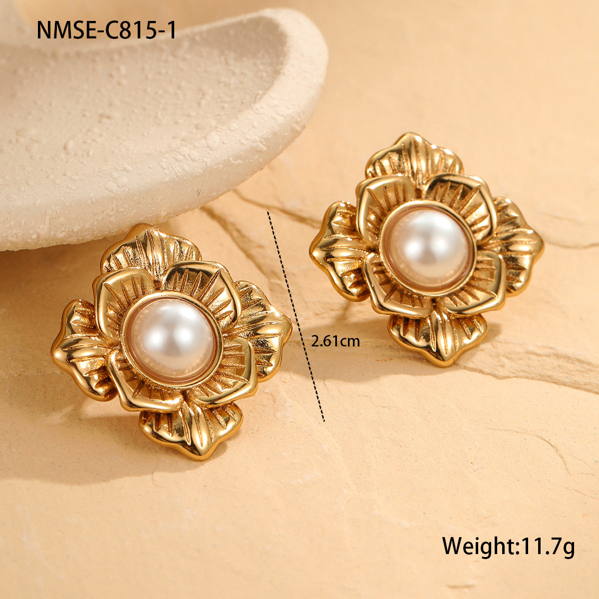 Vintage-Inspired Stainless Steel Bee and Geometric Earrings with 18K Gold Plating for Women