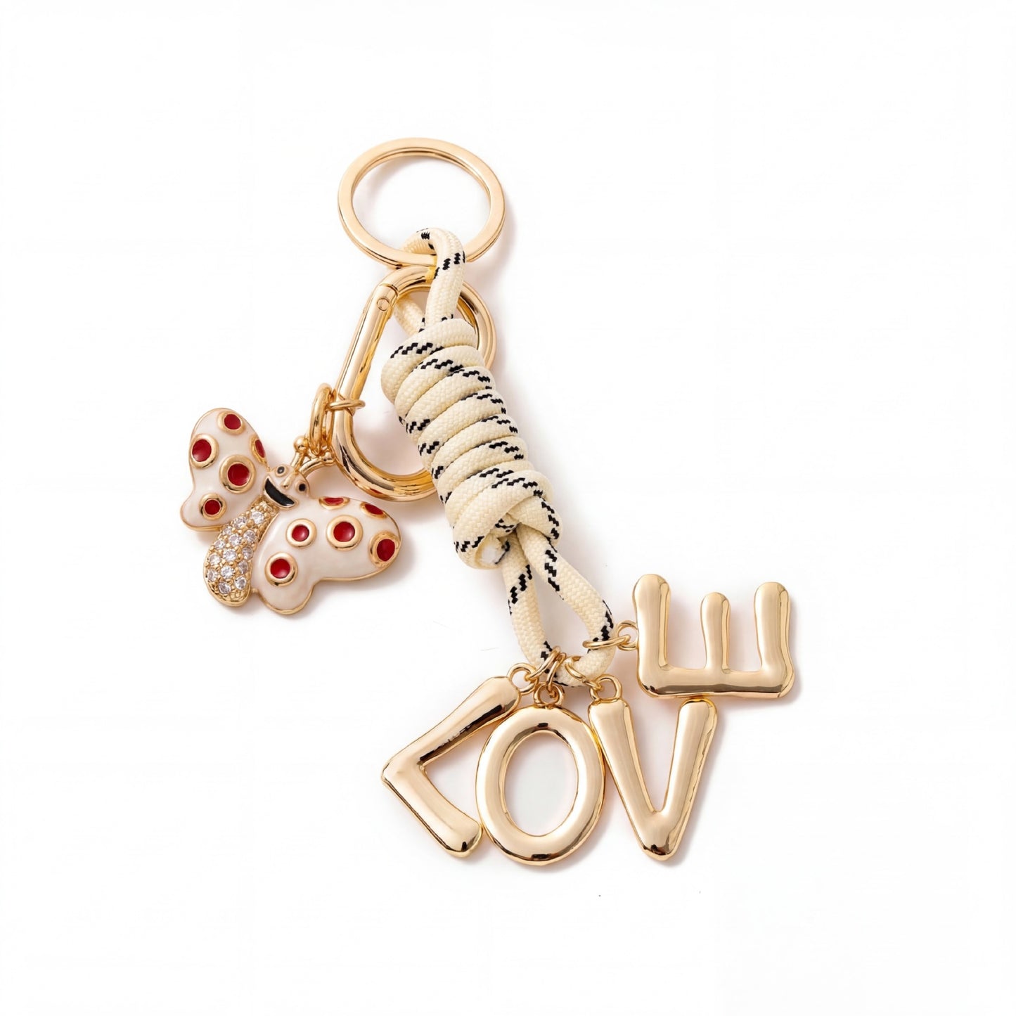 Elegant Gold Plated Zinc Alloy Strawberry Charm Bar for Bag Keychain Women