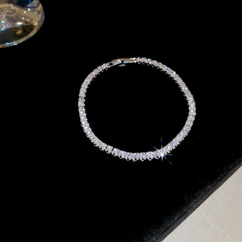 Luxury Elegant Geometric Alloy Plated Bracelet with Cubic Zirconia for Women