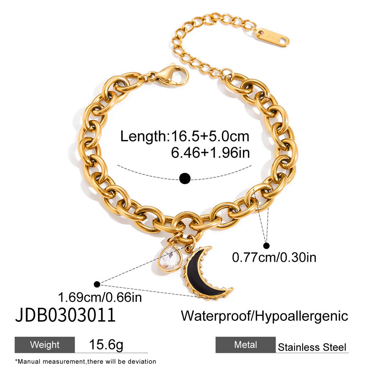 Pulsera de Acero Inoxidable con Baño, en Forma de Estrella, de Lujo Minimalista para Mujer con Detalles de Pedrería