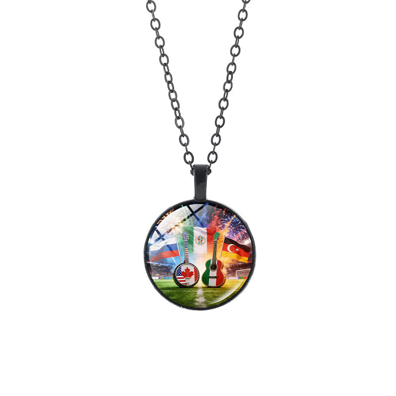 Sporty Geometric Crystal Pendant Alloy Plated Necklace Unisex Casual Chain