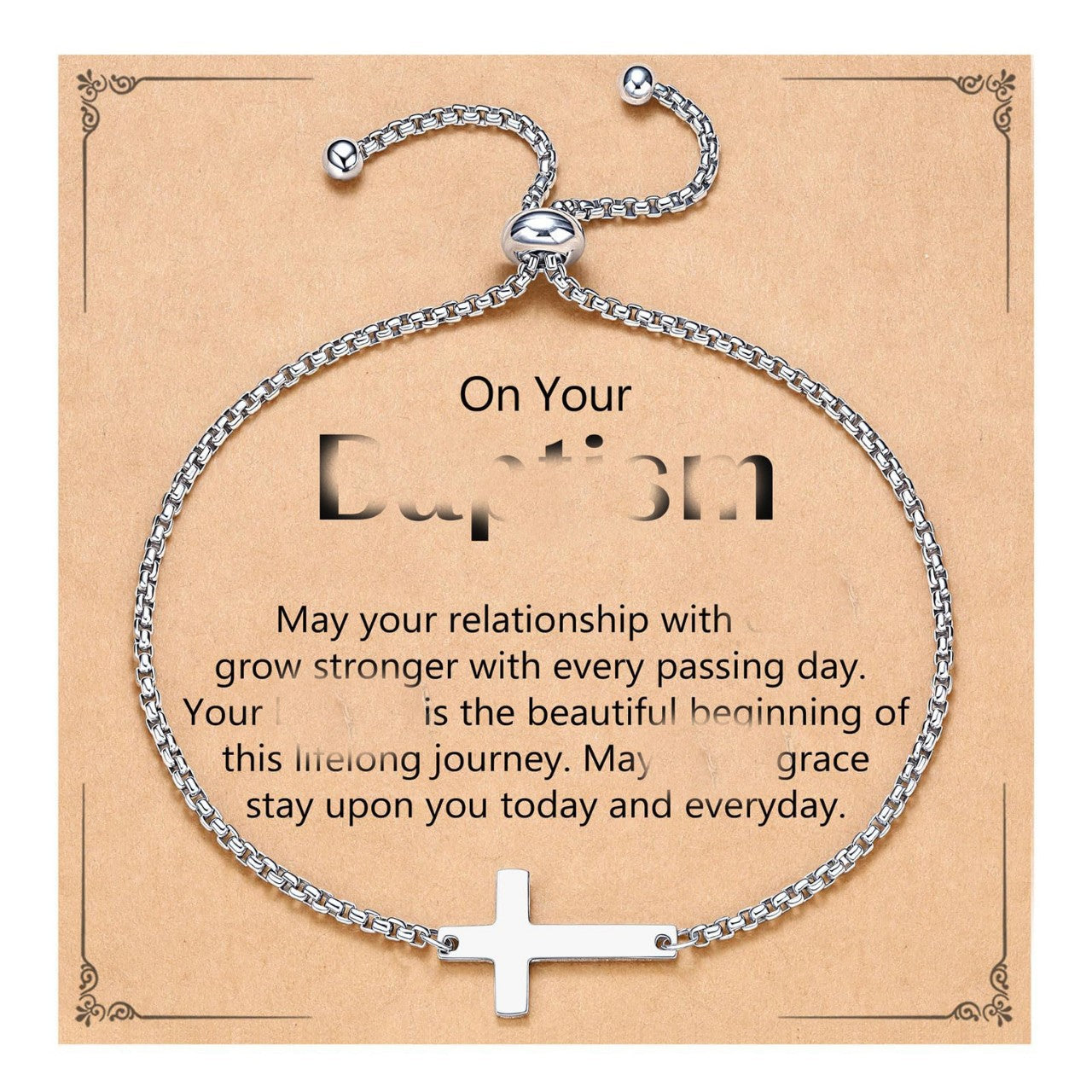 Elegant Stainless Steel Cross Bracelet for Women Adjustable Fashion Jewelry Gift