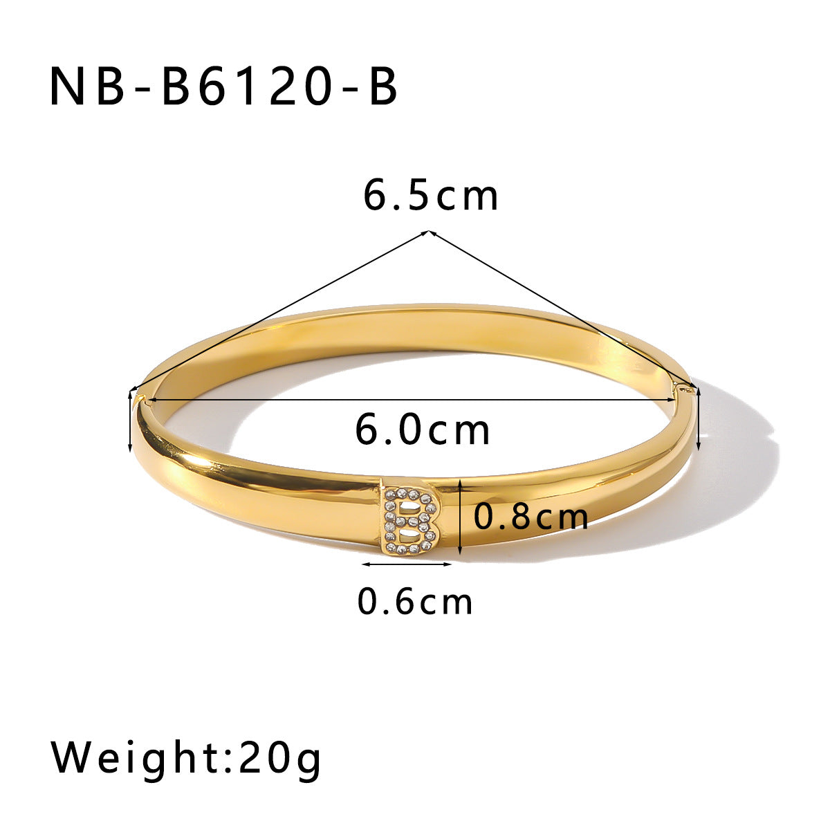 Ins Style Geometric Letter Bracelet for Women in Stainless Steel with Rhinestone Inlay and 18K Gold Plating