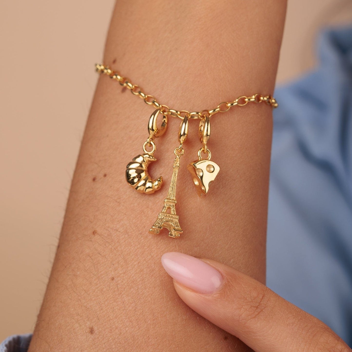 Charm a barra con ciondolo animale in acciaio inossidabile placcato oro 18 carati per la creazione di gioielli fai da te, stile casual da lavoro