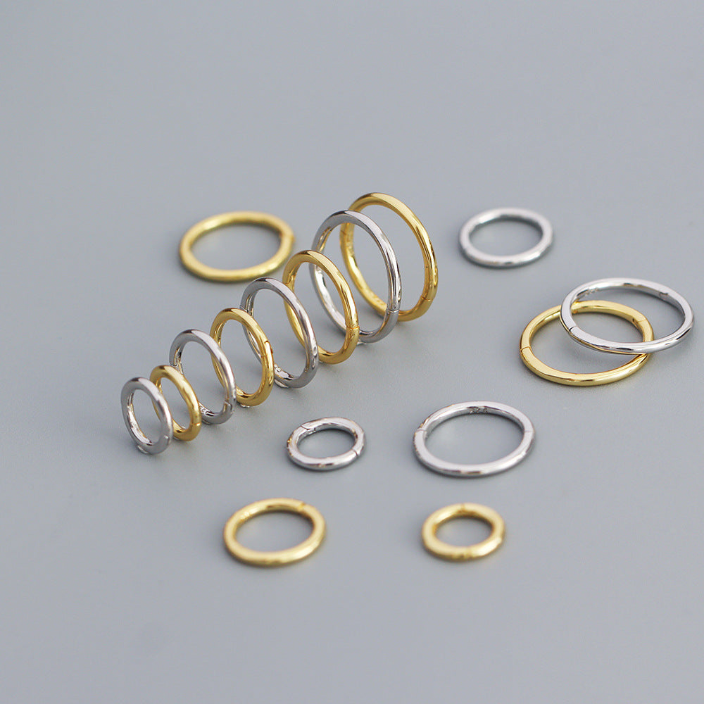 Orecchini a Cerchio da Donna Placcati Rotondi Geometrici in Argento Sterling 925 Dolce