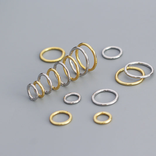 Orecchini a Cerchio da Donna Placcati Rotondi Geometrici in Argento Sterling 925 Dolce