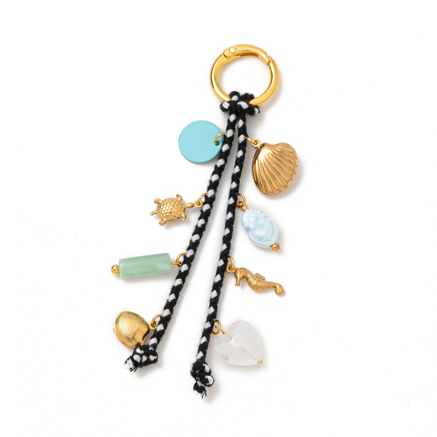 Geometric Heart Fruit Alloy Plated Bag Charm Keychain