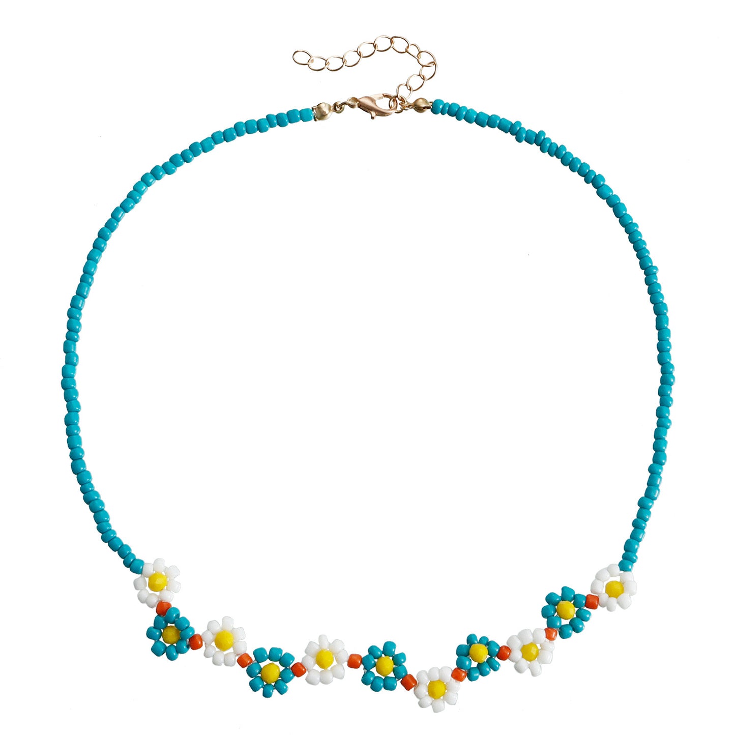 Retro Artistic Fashion Necklace with Geometric Shape Alloy Pendant, Electroplated Colorful Seed Bead Choker for Women