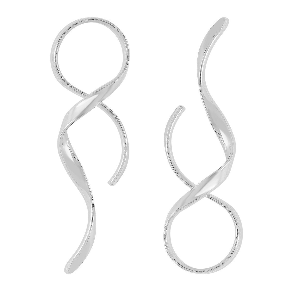 Orecchini da donna minimalisti asimmetrici geometrici in lega con finitura placcata