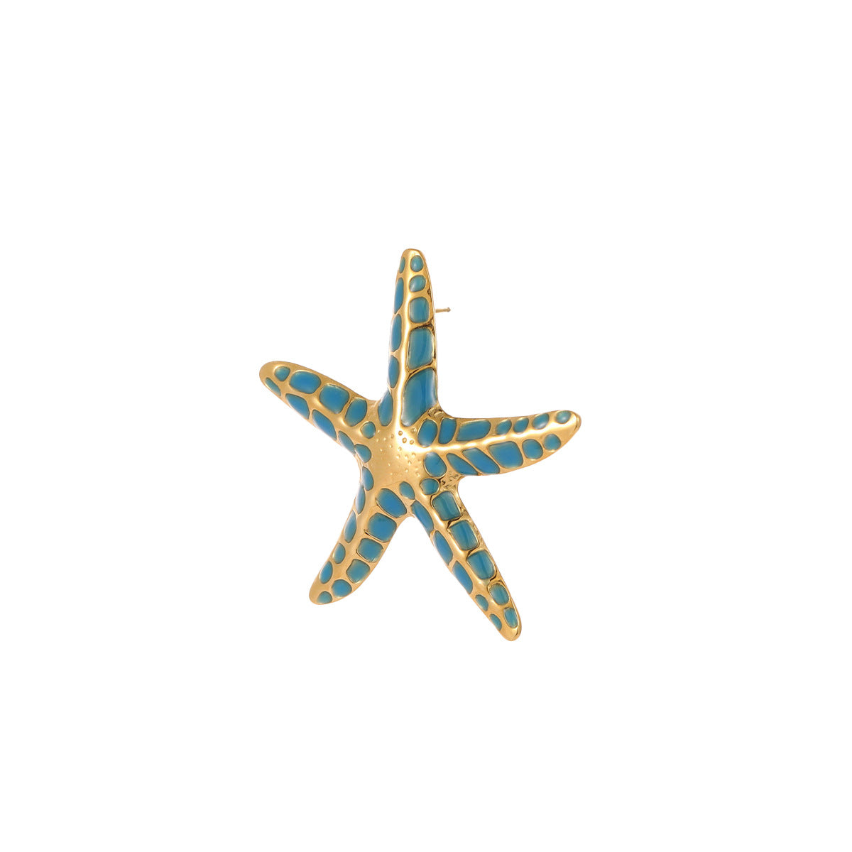 Orecchini alla moda a forma di stella in acciaio inossidabile con smalto, colori ispirati all'oceano, da donna