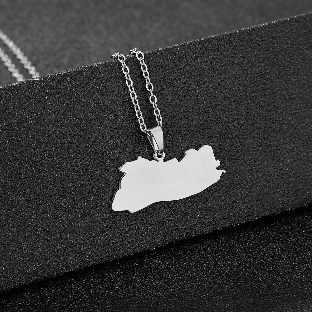 Collana Pendente Cavo Geometrico Minimalista Salvador in Acciaio Inossidabile con Finitura Placcata, Unisex
