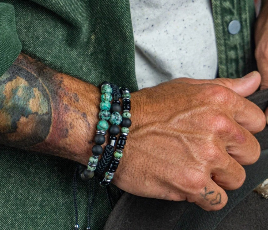 Unique Geometric Handmade Hematite Beaded Bracelet Set for Men and Women