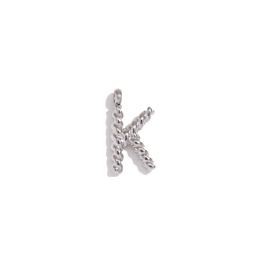 Collana con Pendente a Lettera Intrecciata Placcata in Acciaio Inossidabile, Stile Minimalista, da Donna