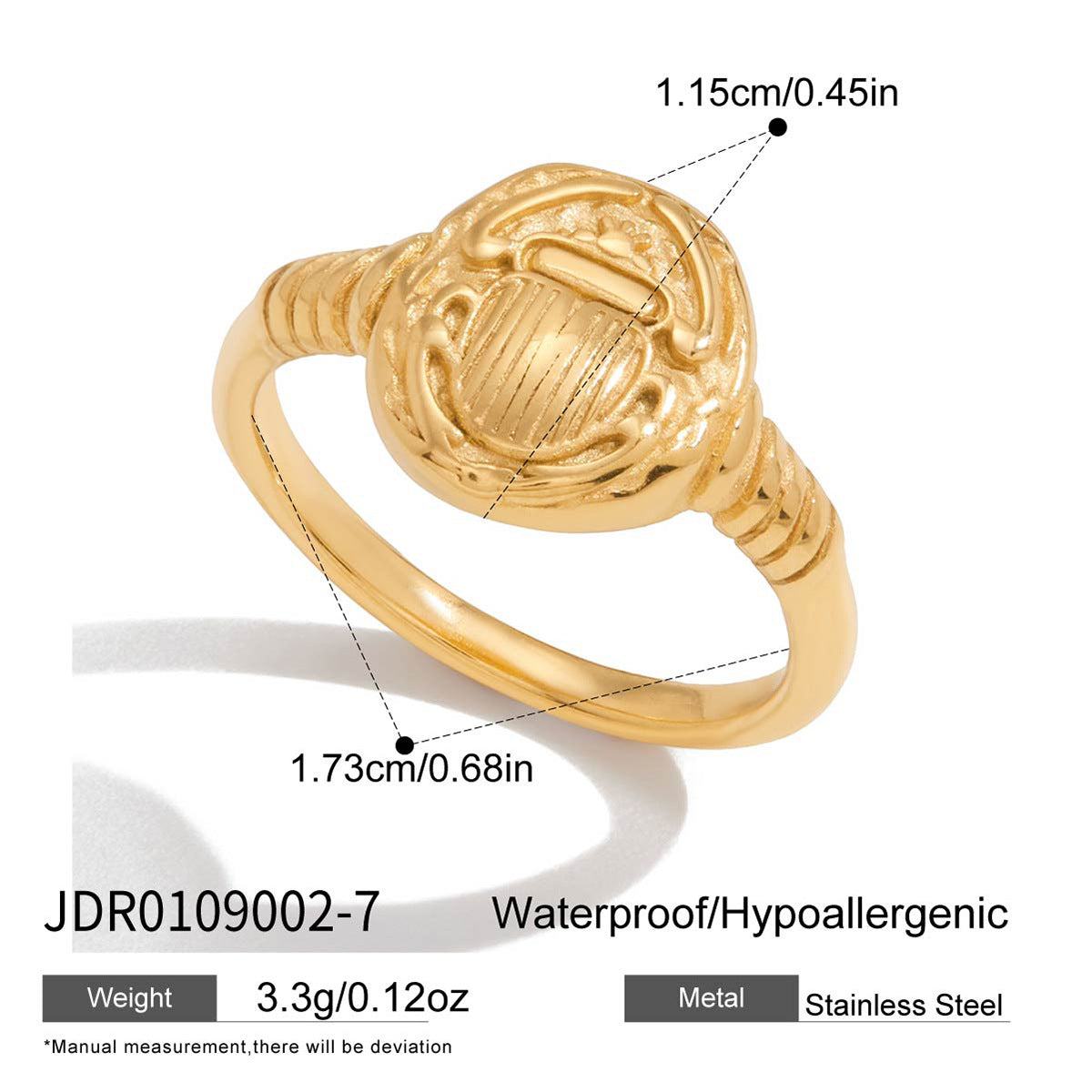 Anillo Geométrico de Acero Inoxidable con Incrustaciones de Zirconia, Chapado, para Mujer, Joyería Minimalista y Elegante
