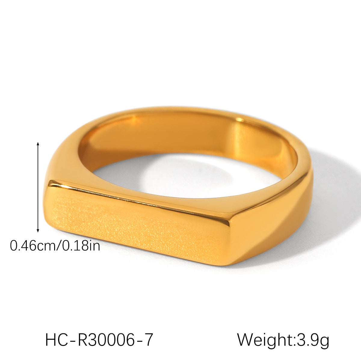 Minimalist Geometric Stainless Steel Ring for Women with 18K Gold Plating Titanium Steel Finish