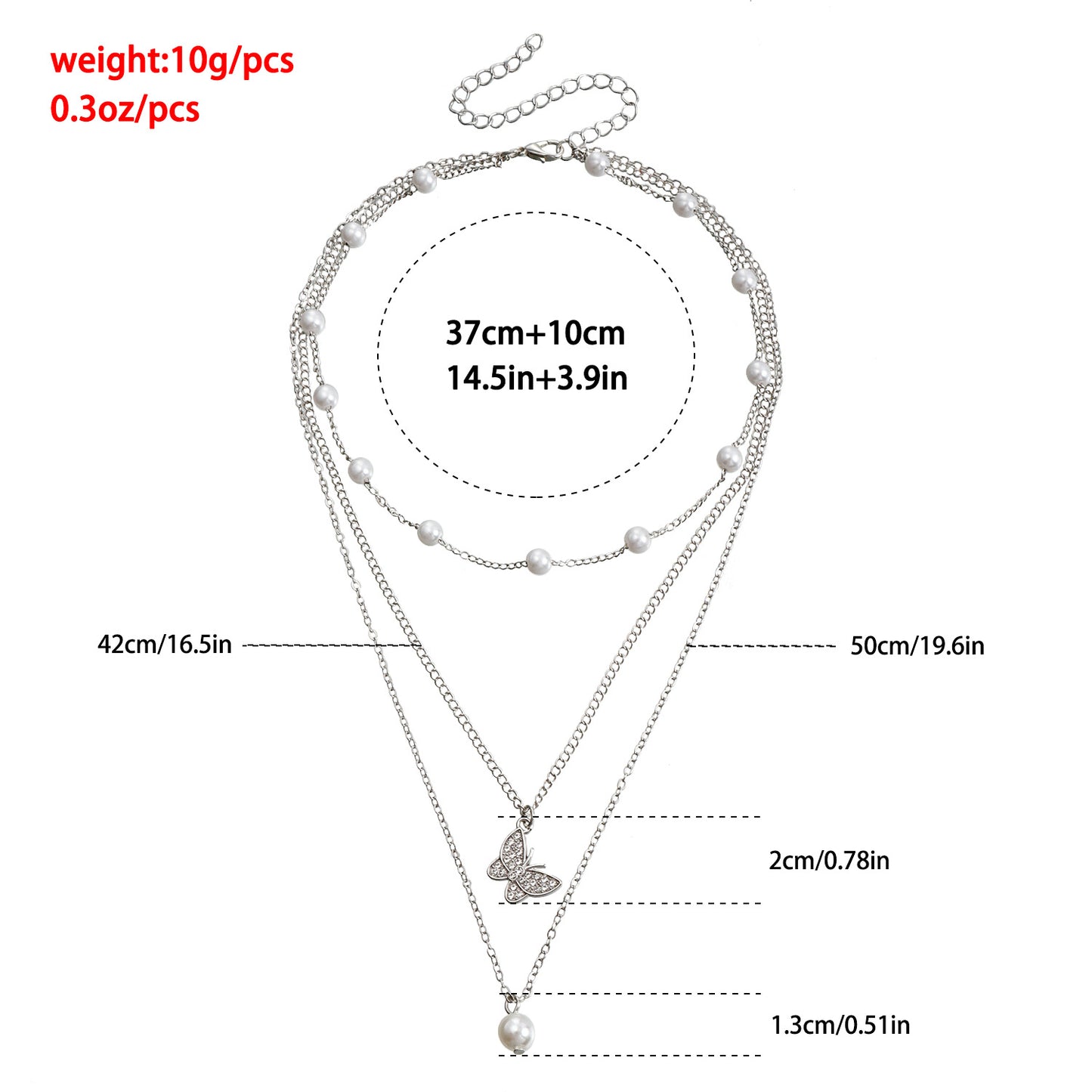 Fashionable Multi-Layer Butterfly Pendant Necklace with Rhinestone Inlay and Gold Plating for Women
