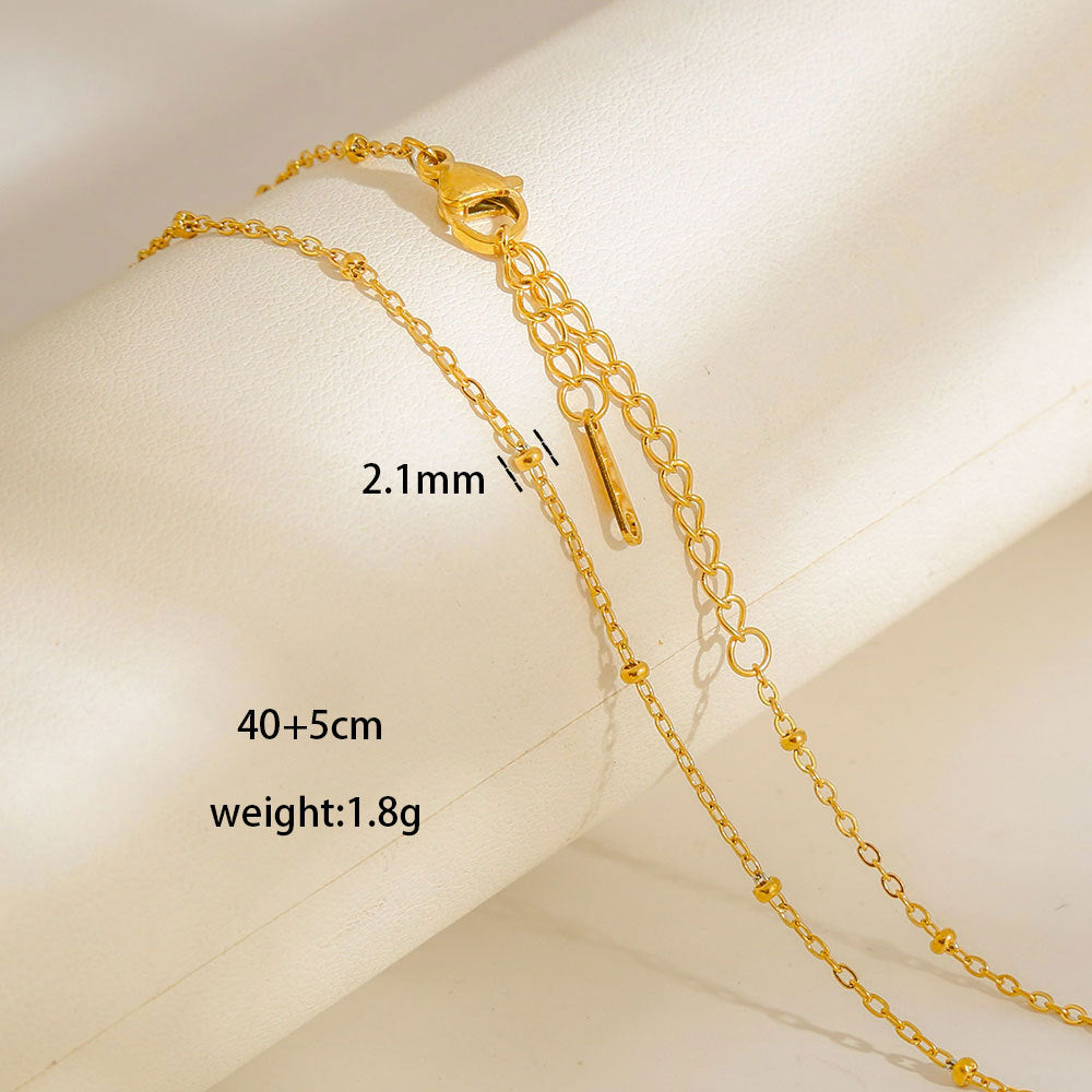 Collana con Ciondoli Geometrici Minimalisti in Acciaio al Titanio Placcato con Nappe, Charm Fai da Te per Donne