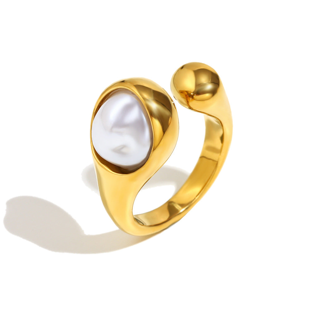 Anillo Abierto de Tres Capas con Cabeza de Serpiente, Flor y Estrella, de Acero Inoxidable con Baño de Oro de 18K a la Moda para Mujer