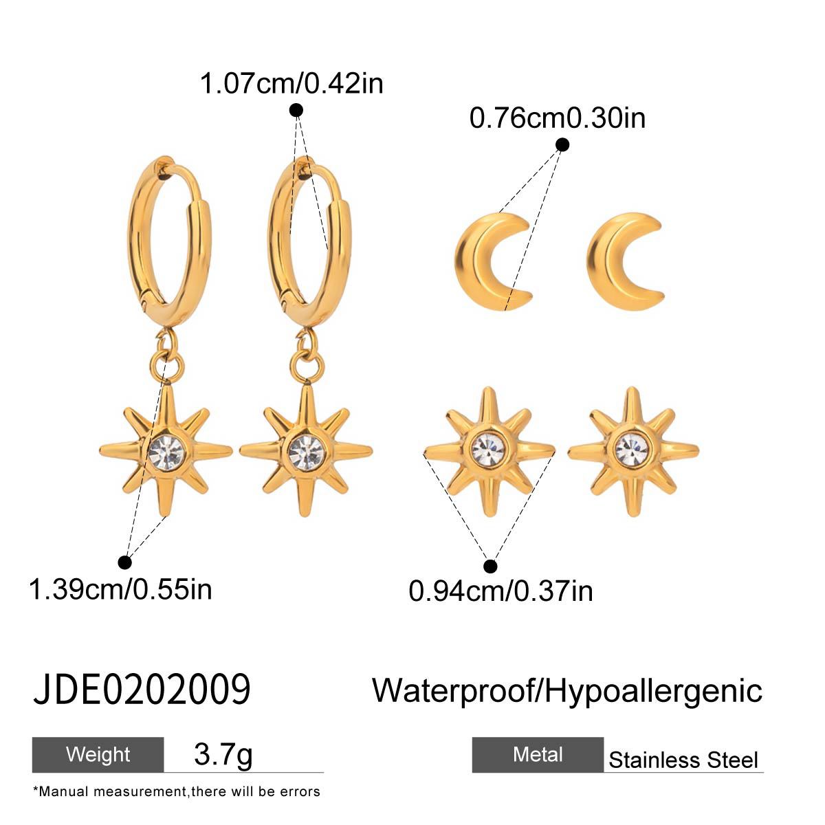 Orecchini a perno geometrici in acciaio inossidabile con dettagli in zircone e perle da donna