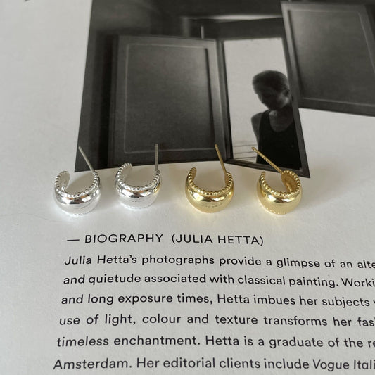 Minimalist Sweet 925 Sterling Silver Geometric Stud Earrings Gold Plated