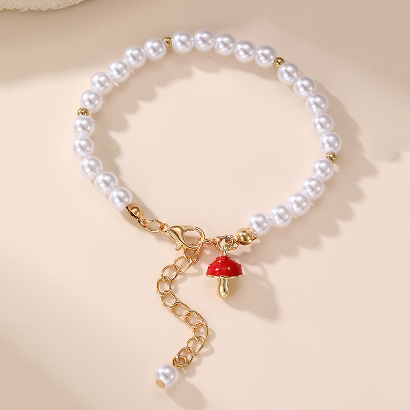 Braccialetto vintage geometrico irregolare con perle artificiali e ciondolo a forma di stella per ragazze