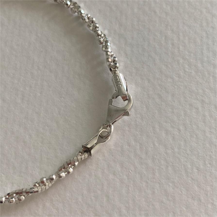 Pulsera minimalista de cuentas redondas facetadas geométricas en plata de ley 925, joyería fina hecha a mano