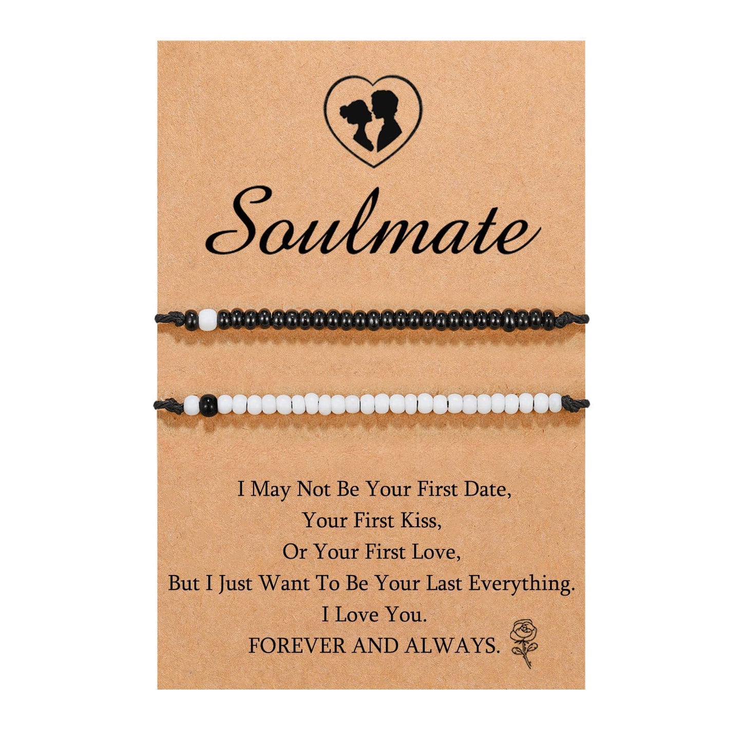Minimalist Geometric Acrylic Beaded Bracelet Set with Morse Code I Love You Design for Couples