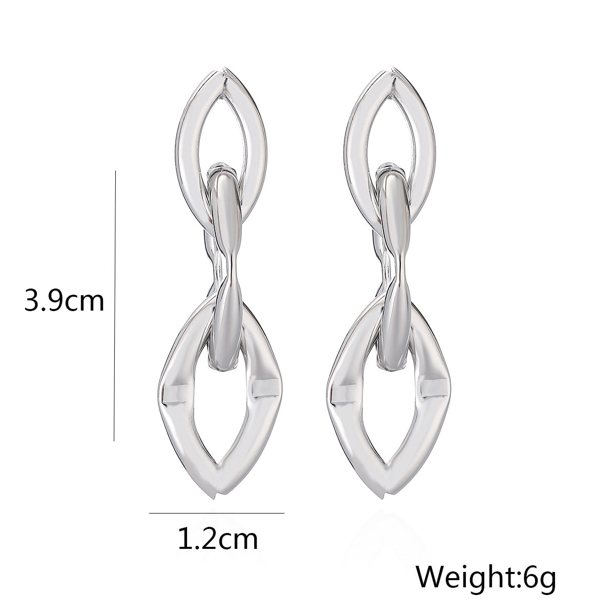 Orecchini a perno geometrici irregolari minimalisti in rame con placcatura in oro autentico per donna