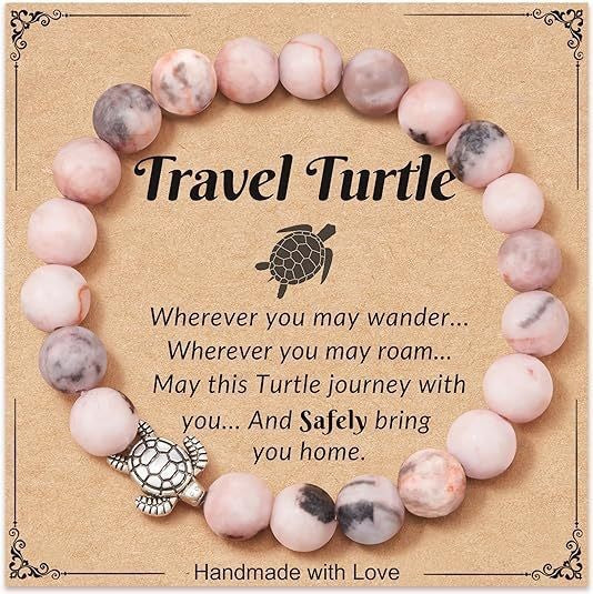 Sweet Matte Plated Zinc Alloy Turtle Turquoise Round Bead Bracelet Unisex