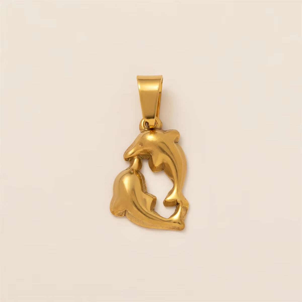 Vintage 18K Gold Plated Stainless Steel Pendant Charm Bar for Women