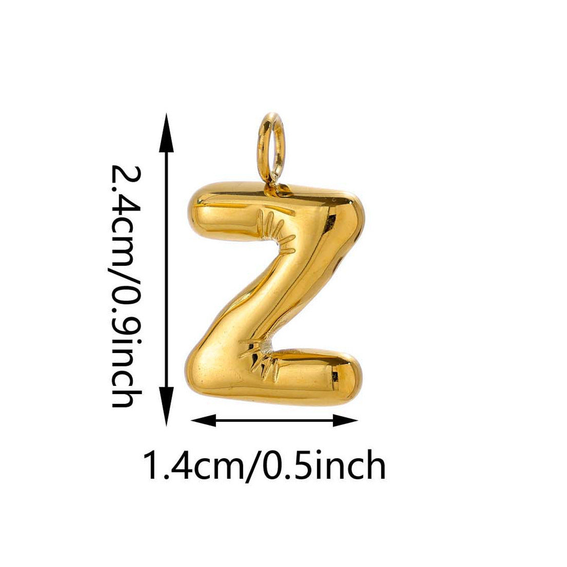 Elegant Plated Stainless Steel Letter Bag Charm
