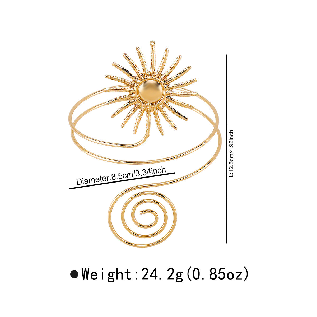 Bracciale geometrico a forma di stella in lega per donna con finitura placcata oro