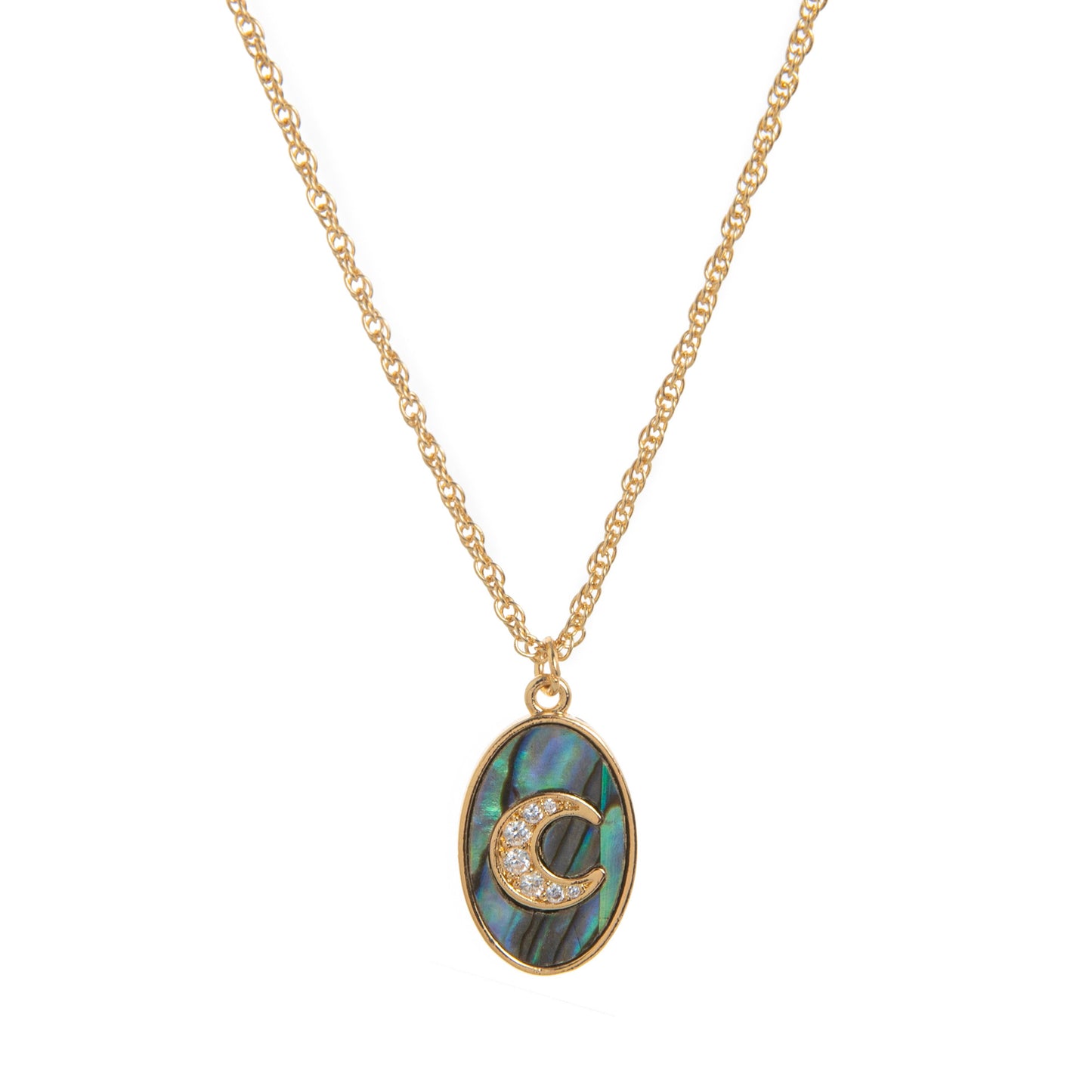 Collana con ciondolo a luna a stella a otto punte geometrica alla moda da donna, con catena in rame placcato e design lungo d'ispirazione vintage