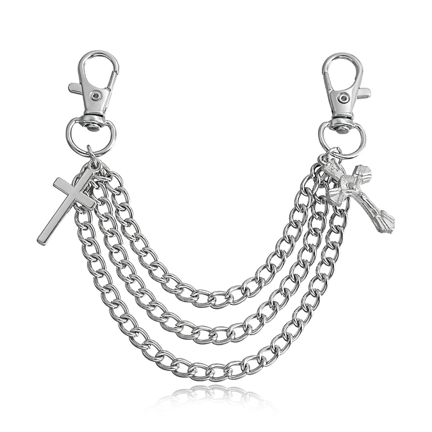 Hip Hop Style Geometric Alloy Anklet with Tassel and Cross Charm for Women