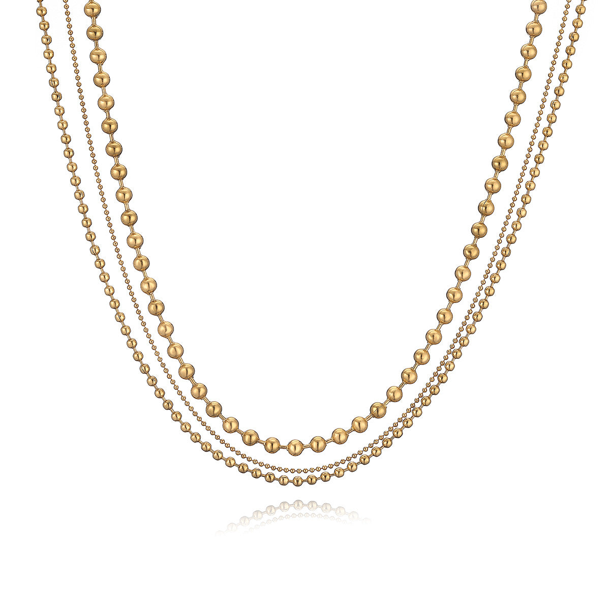 Collana da donna minimalista geometrica in acciaio inossidabile placcata oro, catena irregolare per clavicola a strati